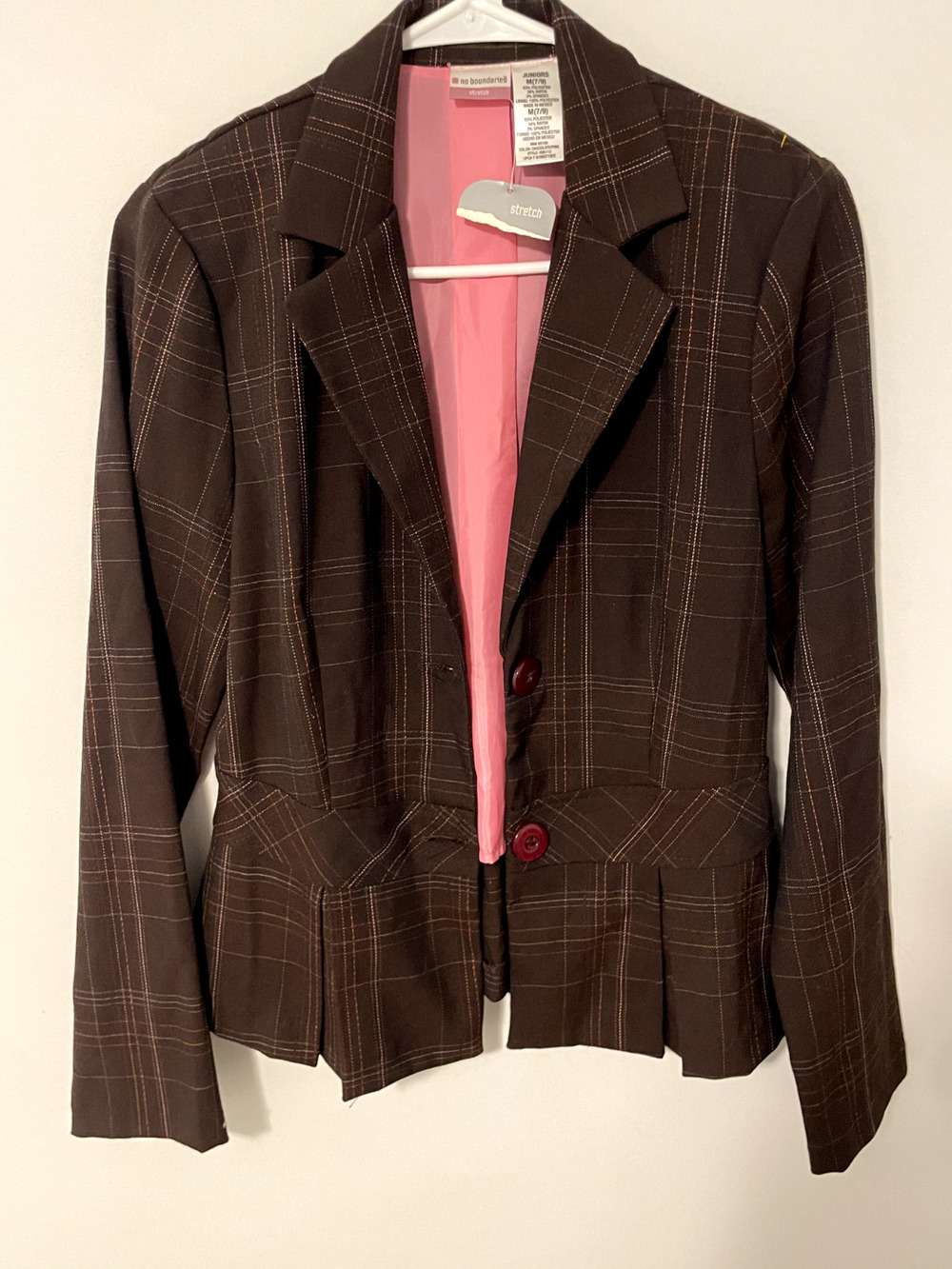 Vintage No Boundaries Juniors Brown Schoolgirl Jacket NWT Size M (7/9)